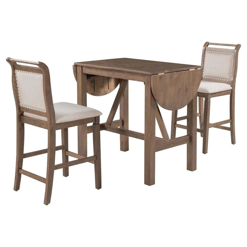 Table et chaises de salle à manger hautes compactes