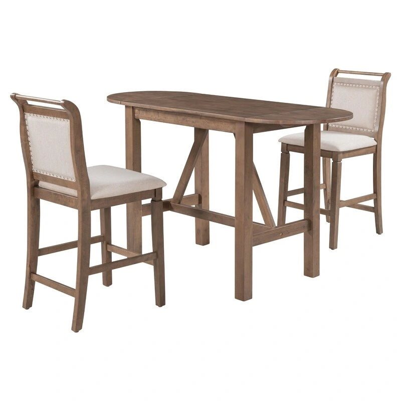 Table et chaises de salle à manger hautes compactes