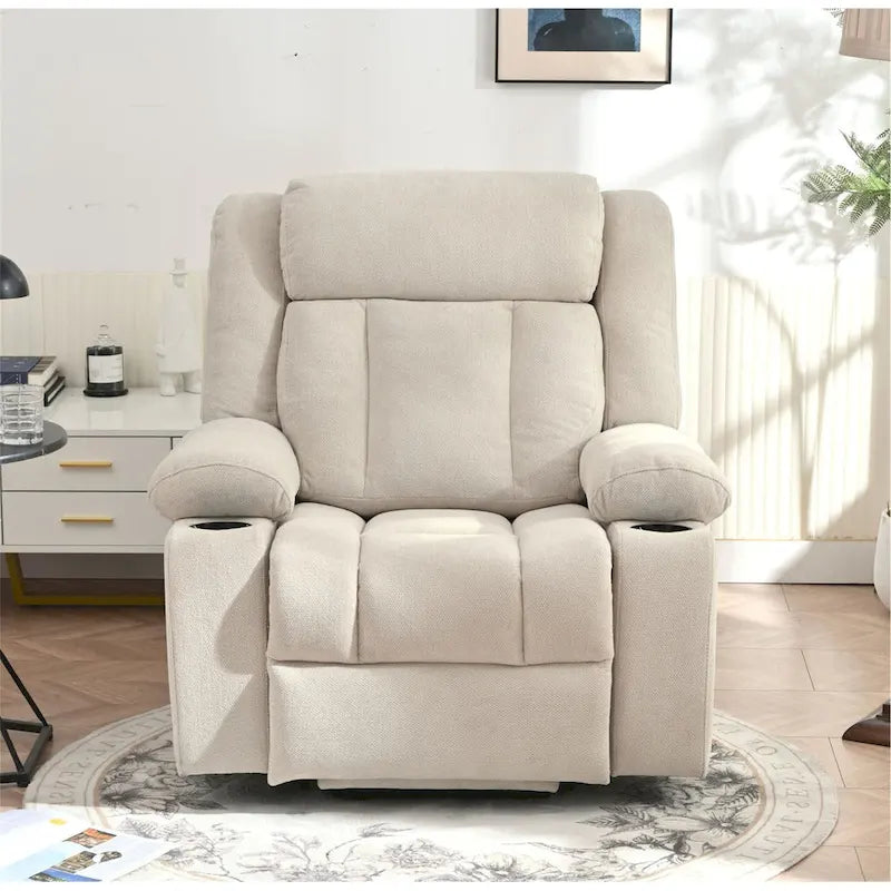 Fauteuil inclinable électrique réglable en hauteur en velours flocon de neige