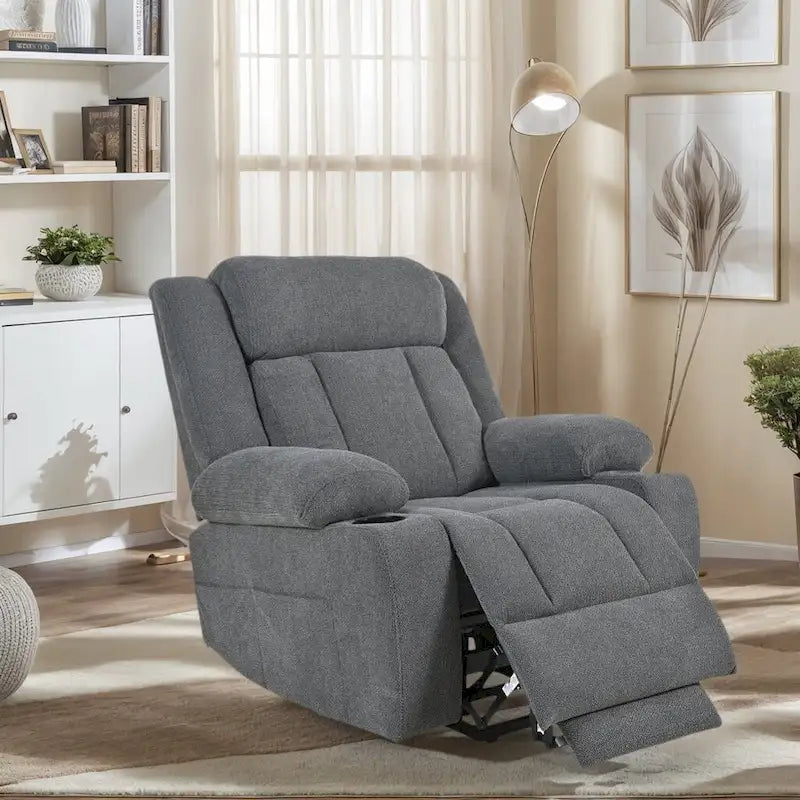 Fauteuil inclinable électrique réglable en hauteur en velours flocon de neige