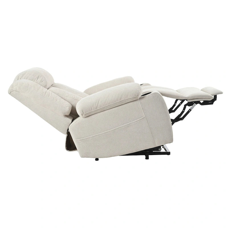 Fauteuil inclinable électrique réglable en hauteur en velours flocon de neige