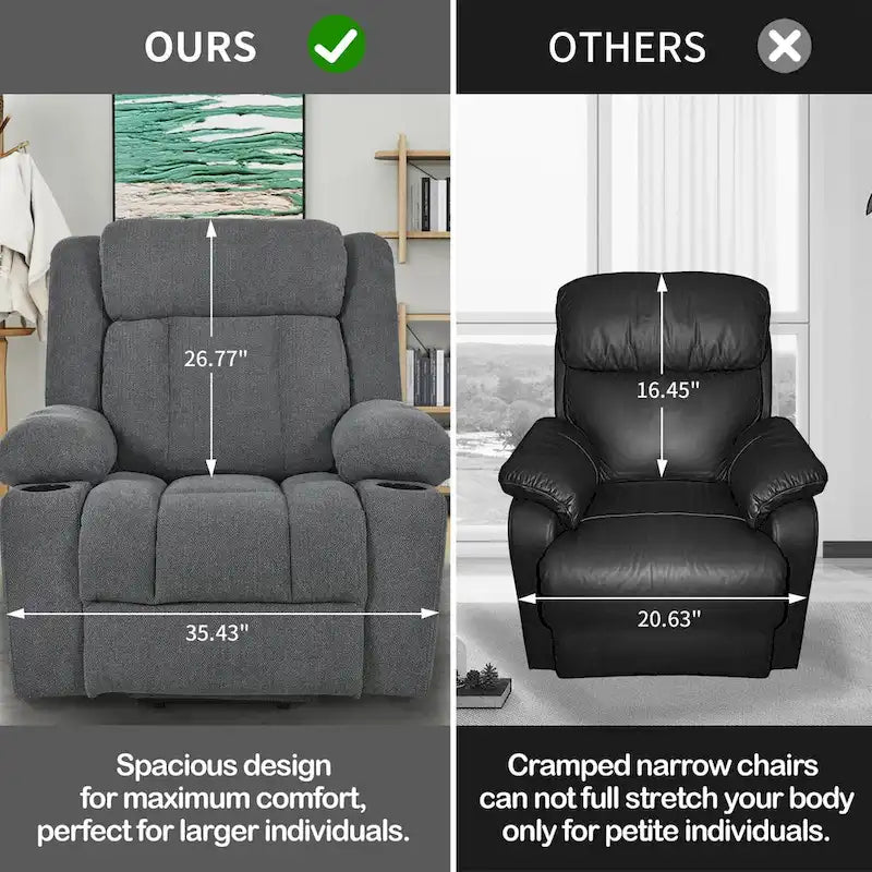 Fauteuil inclinable électrique réglable en hauteur en velours flocon de neige