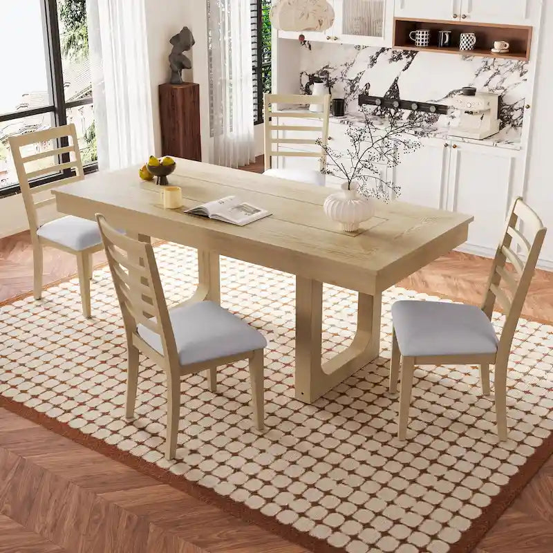 Table de salle à manger de cuisine en bois de style fermier