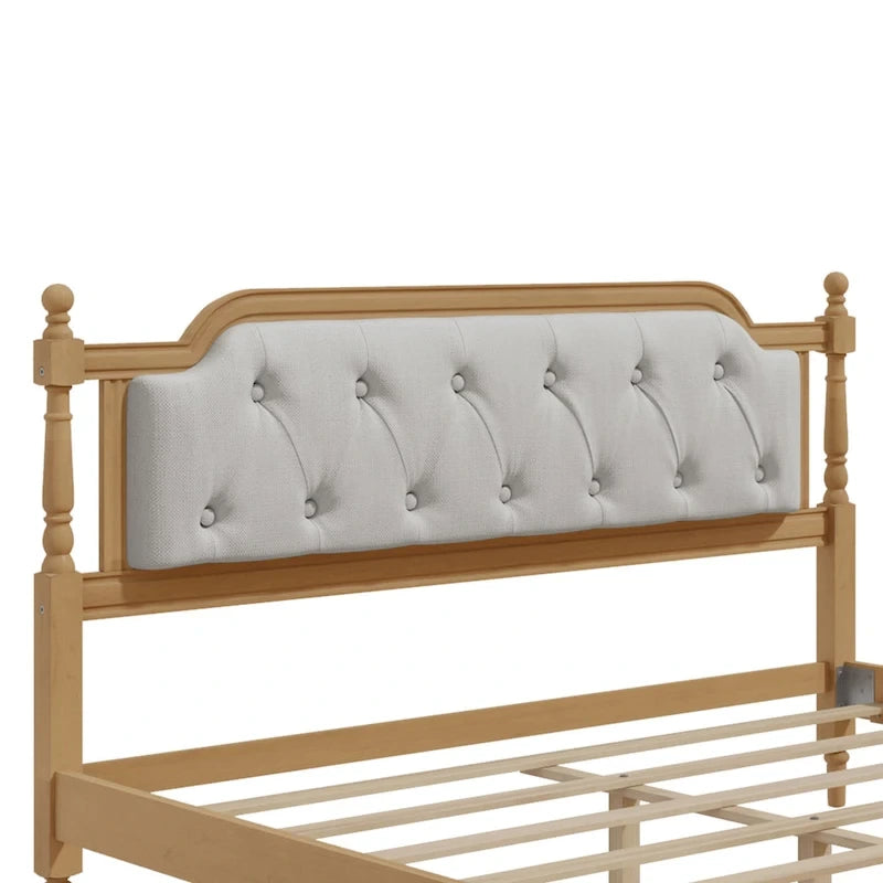 Cadre de lit plateforme en bois, grand lit