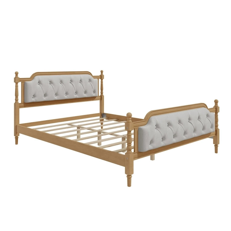 Cadre de lit plateforme en bois, grand lit