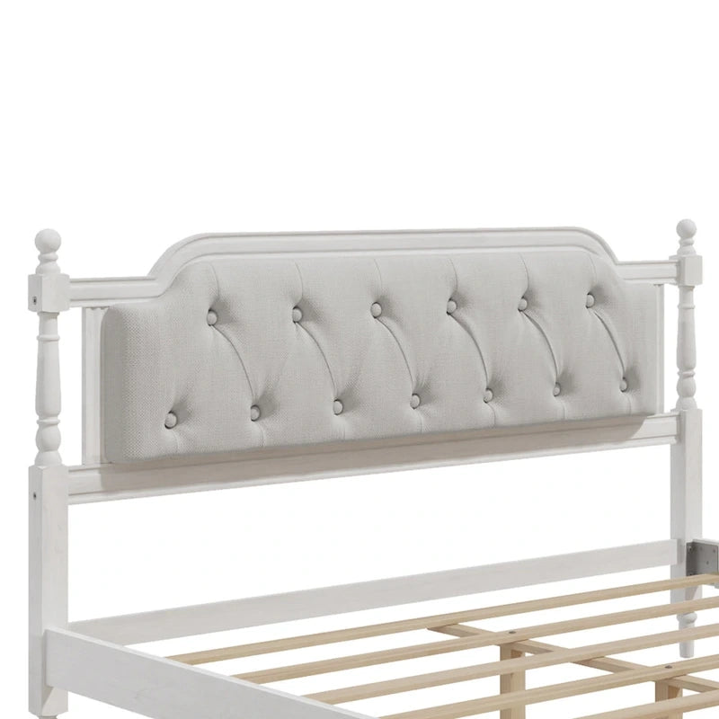 Cadre de lit plateforme en bois, grand lit