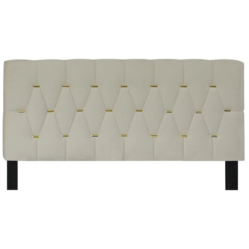 Lit plate-forme Queen Size avec tête de lit capitonnée dorée avec lit gigogne et tiroirs de rangement (capacité de 272 kg)