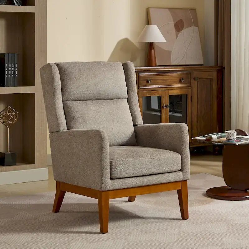 Fauteuil rembourré à dossier haut