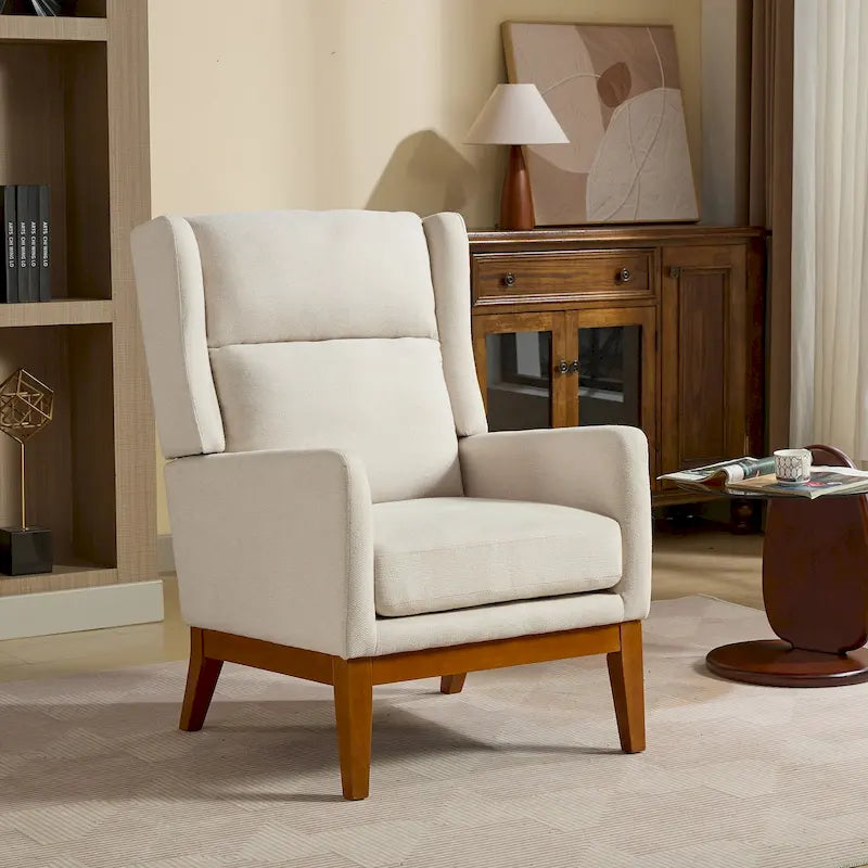 Fauteuil rembourré à dossier haut