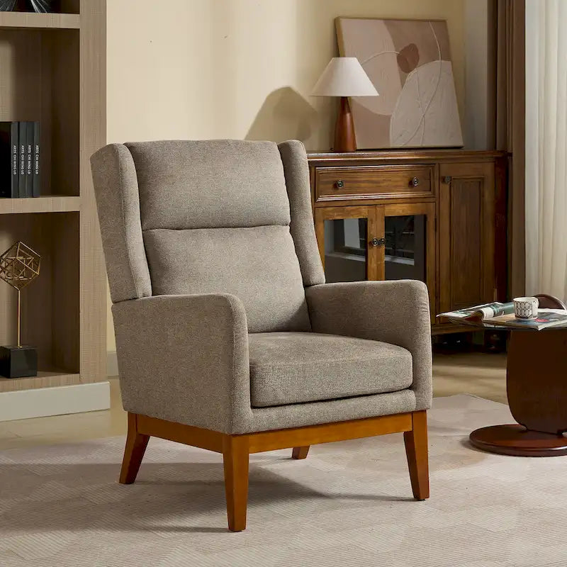 Fauteuil rembourré à dossier haut