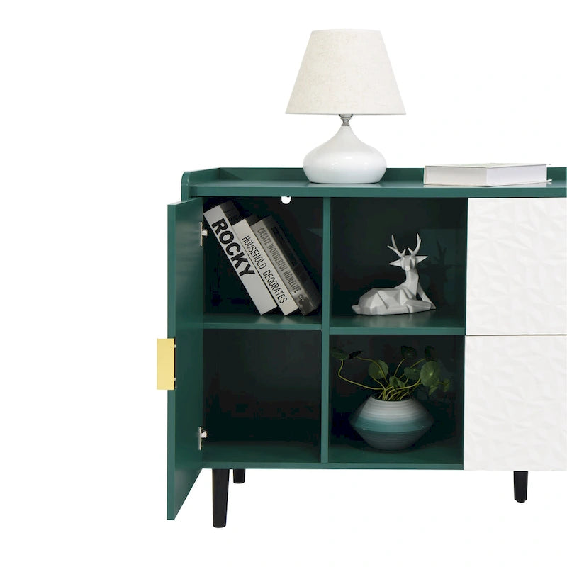 Armoire de rangement moderne avec deux portes vitrées