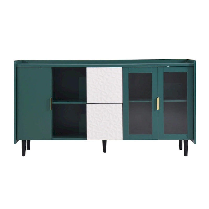 Armoire de rangement moderne avec deux portes vitrées