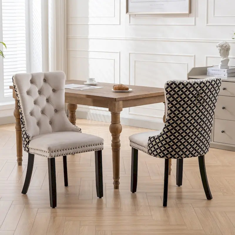 Chaises de salle à manger en velours classique