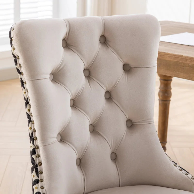 Chaises de salle à manger en velours classique