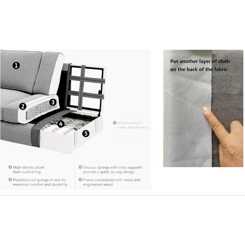 Canapé d'angle modulable et relevable