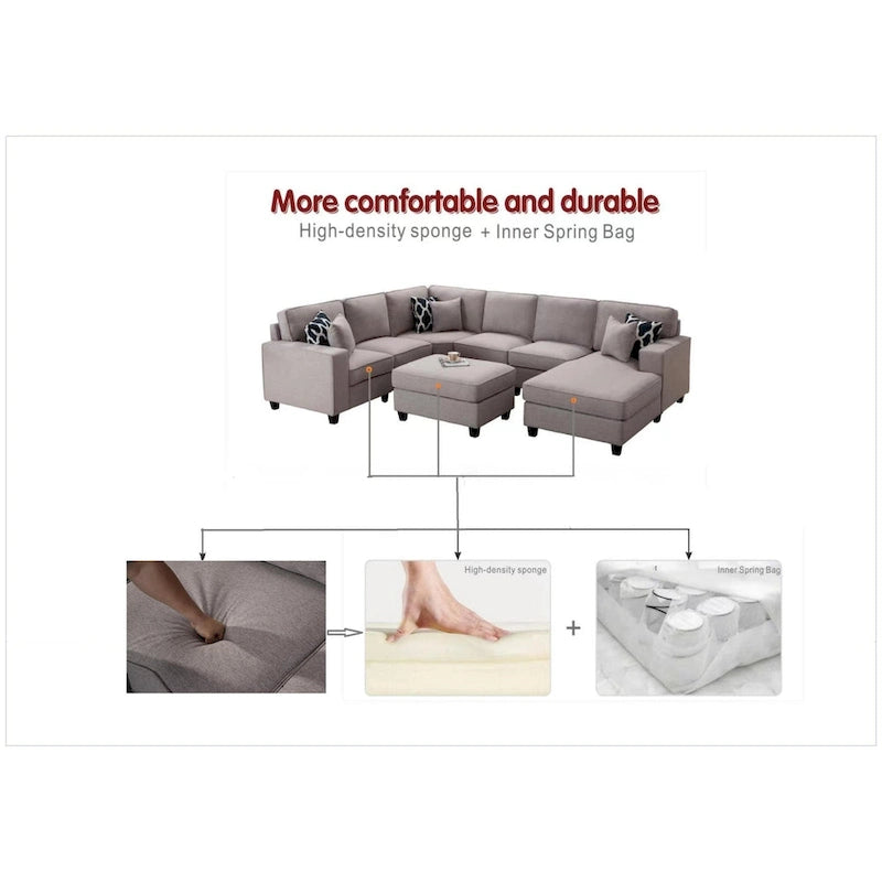Canapé d'angle modulable et relevable