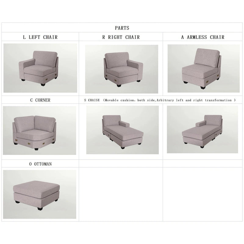 Canapé d'angle modulable et relevable