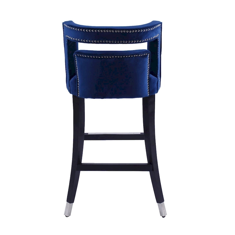 Tabouret de bar en daim et velours avec clous décoratifs Chaise de salle à manger