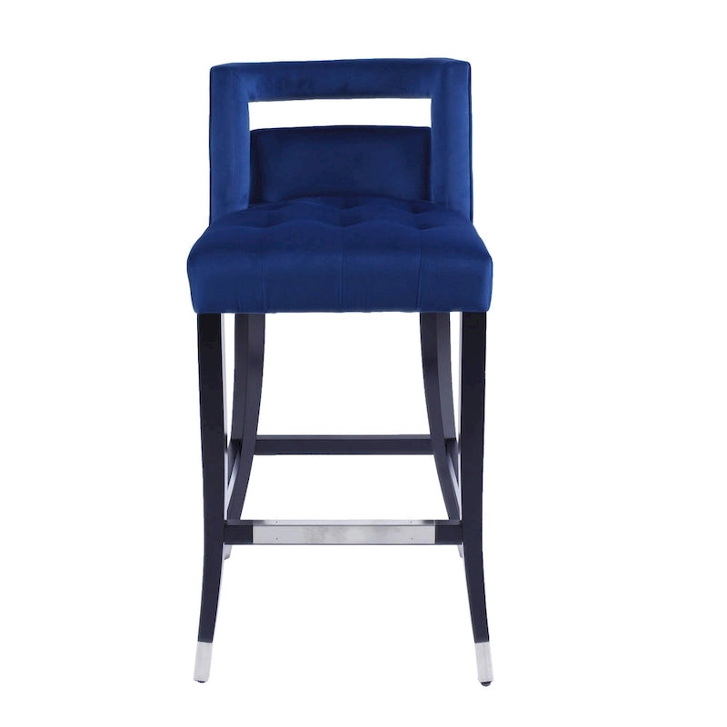 Tabouret de bar en daim et velours avec clous décoratifs Chaise de salle à manger