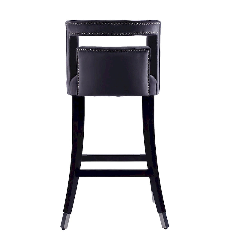 Tabouret de bar en daim et velours avec clous décoratifs Chaise de salle à manger