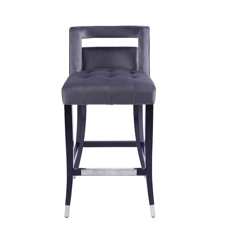 Tabouret de bar en daim et velours avec clous décoratifs Chaise de salle à manger