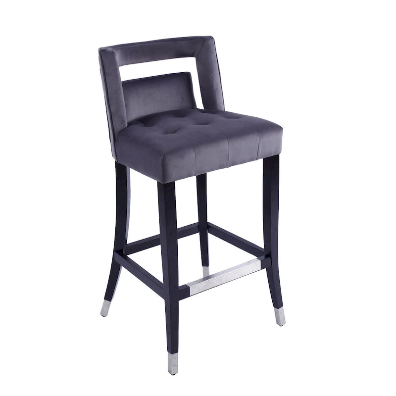 Tabouret de bar en daim et velours avec clous décoratifs Chaise de salle à manger