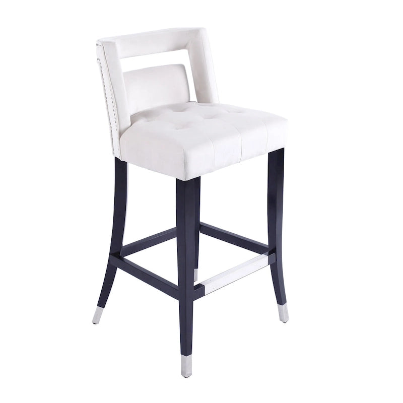 Tabouret de bar en daim et velours avec clous décoratifs Chaise de salle à manger