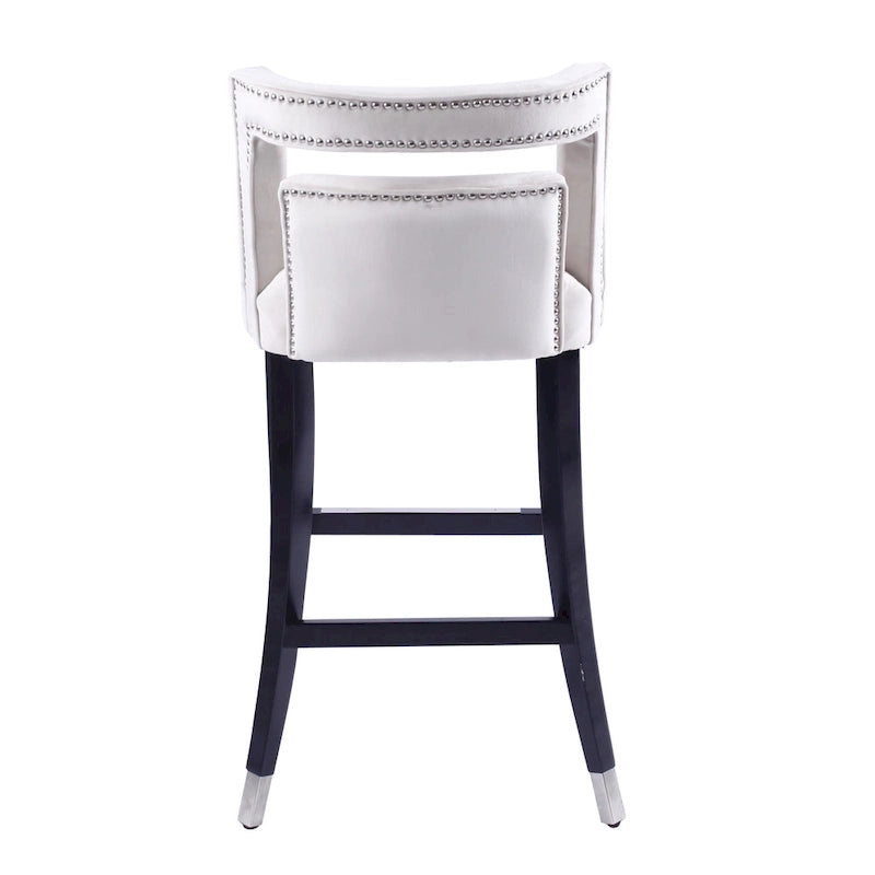 Tabouret de bar en daim et velours avec clous décoratifs Chaise de salle à manger