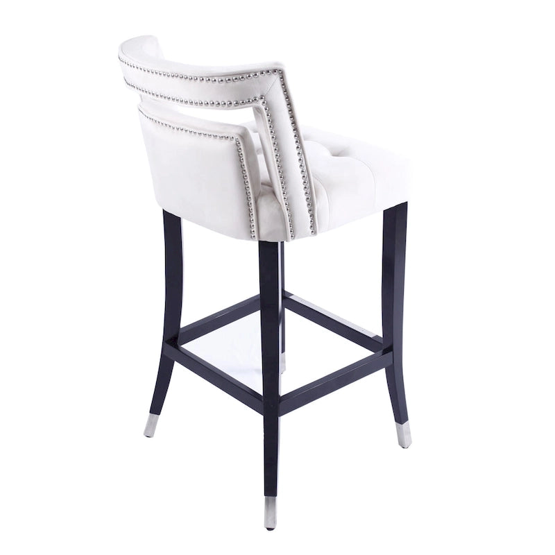 Tabouret de bar en daim et velours avec clous décoratifs Chaise de salle à manger