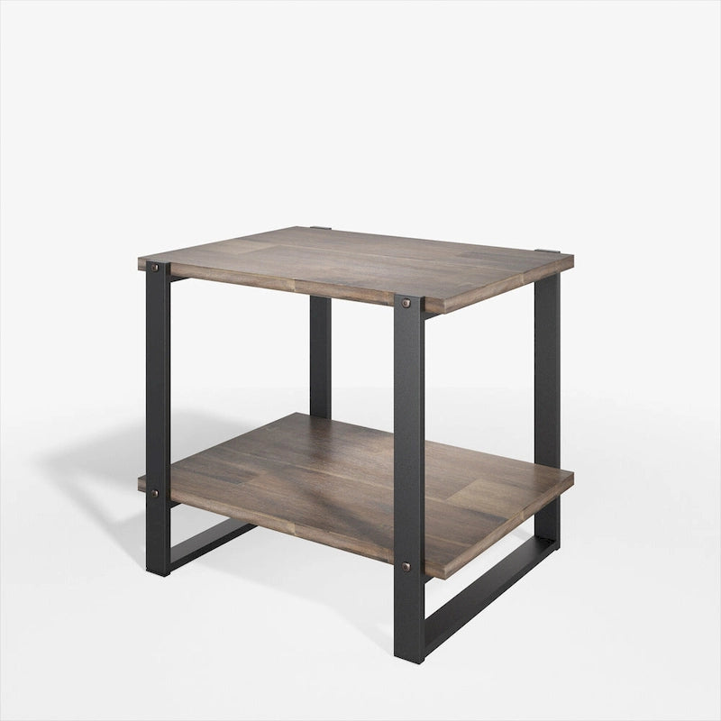 Table d'appoint en bois massif marron