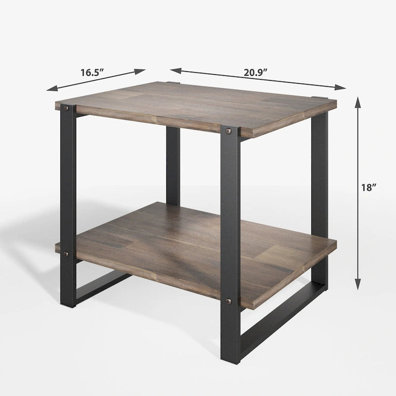 Table d'appoint en bois massif marron