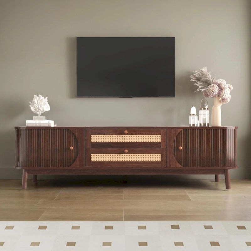 Meuble TV moderne en rotin