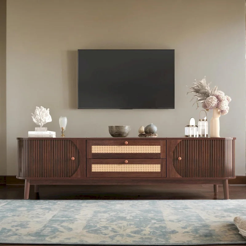 Meuble TV moderne en rotin