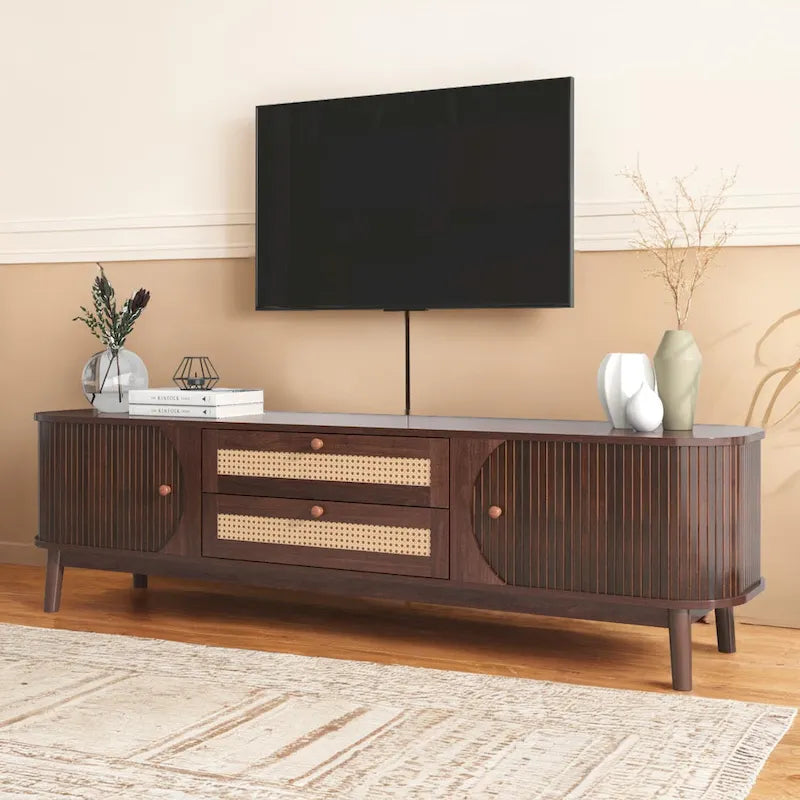 Meuble TV moderne en rotin