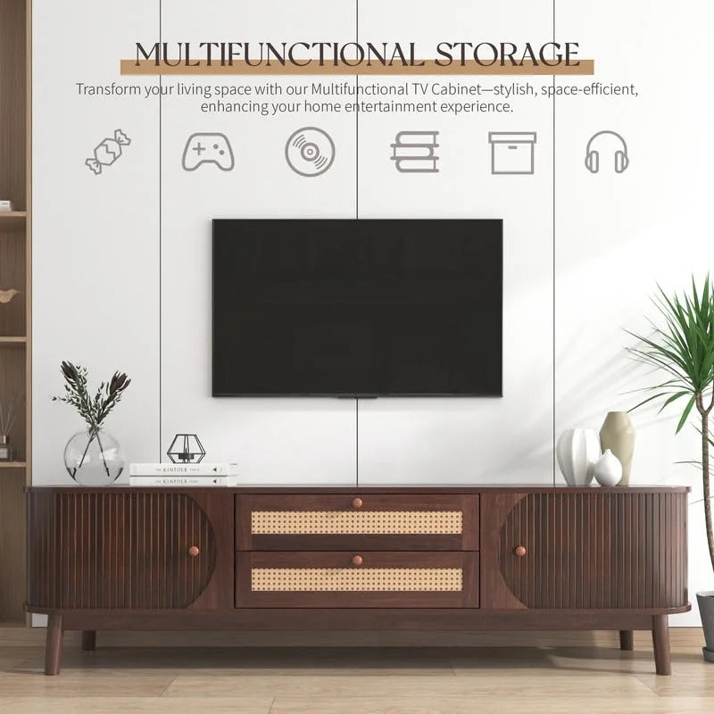 Meuble TV moderne en rotin