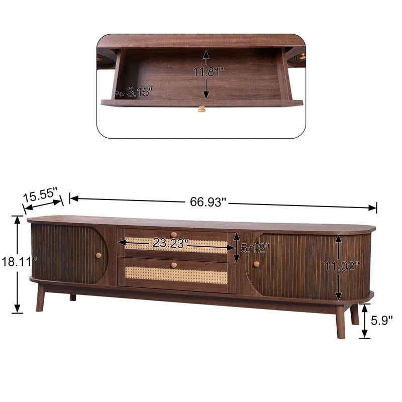 Meuble TV moderne en rotin