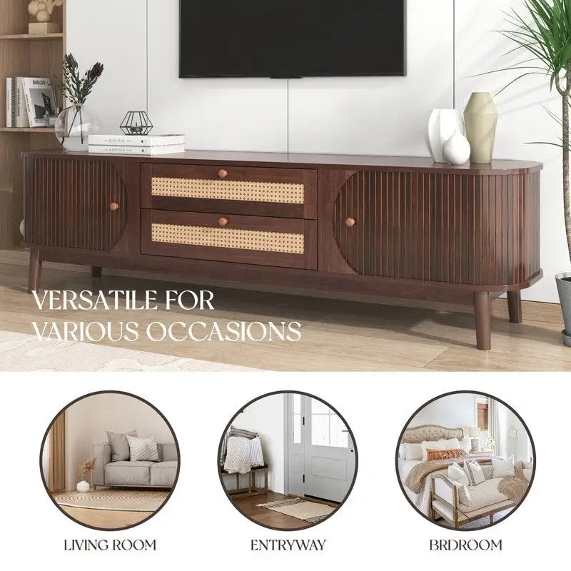 Meuble TV moderne en rotin