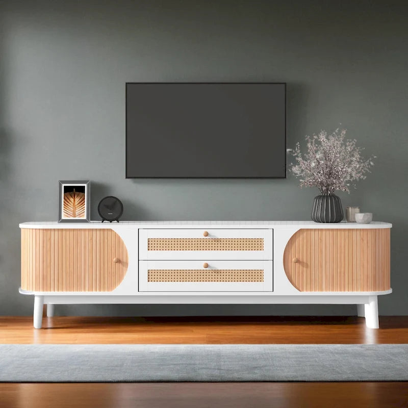 Meuble TV moderne en rotin