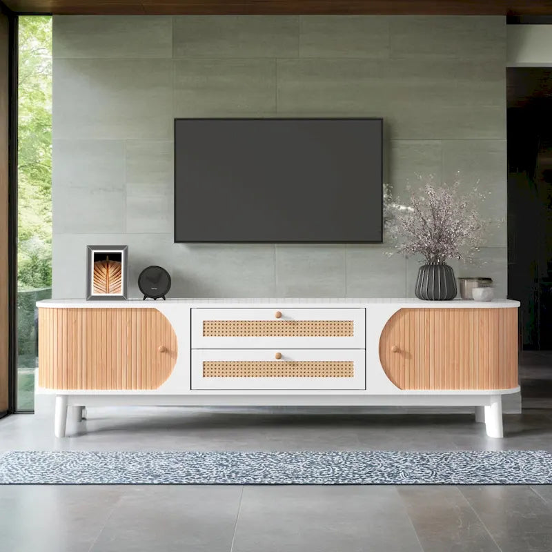 Meuble TV moderne en rotin