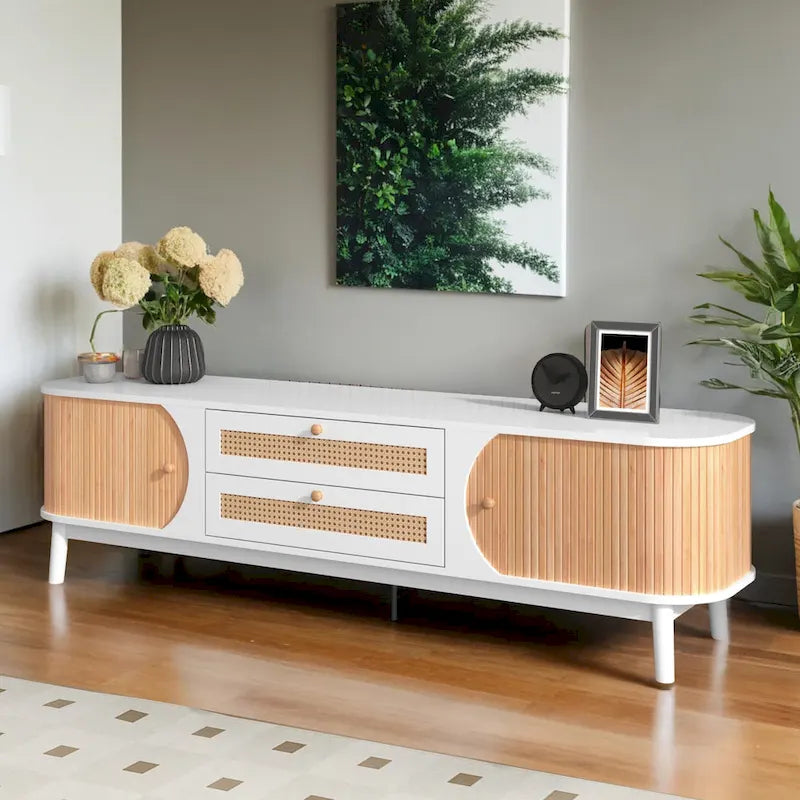 Meuble TV moderne en rotin