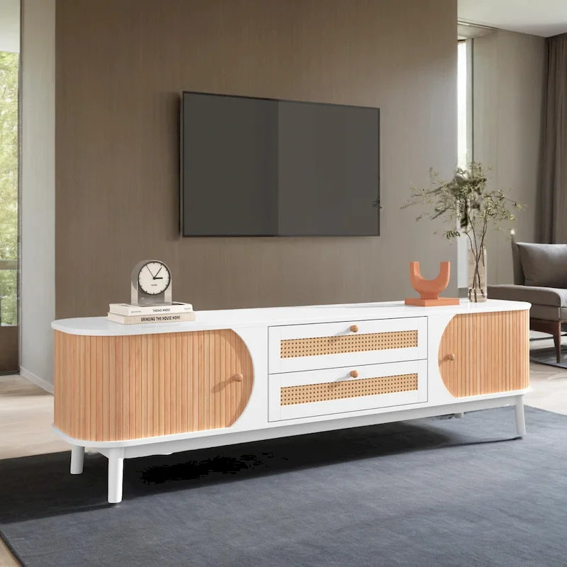 Meuble TV moderne en rotin