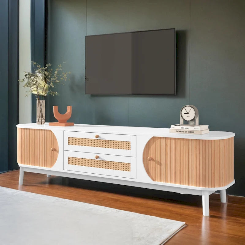 Meuble TV moderne en rotin