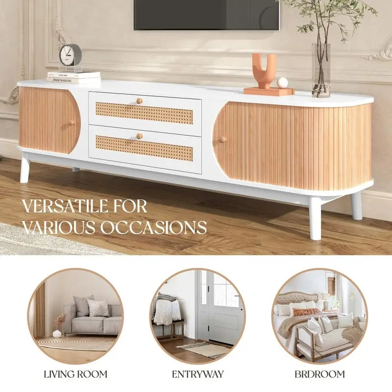 Meuble TV moderne en rotin