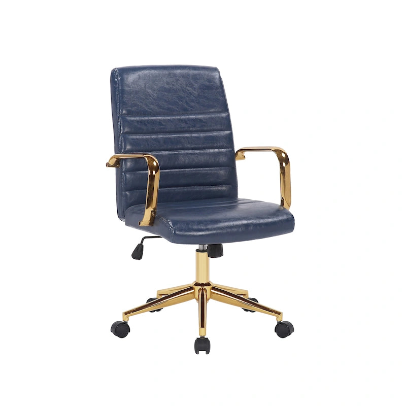 Fauteuil de bureau pivotant, en cuir PU, avec roulettes