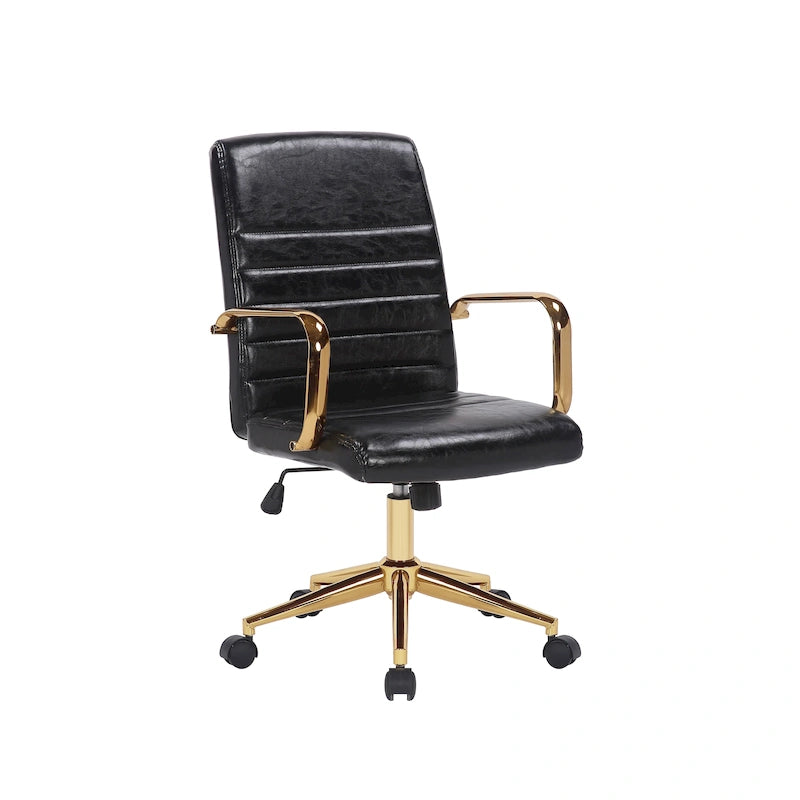 Fauteuil de bureau pivotant, en cuir PU, avec roulettes