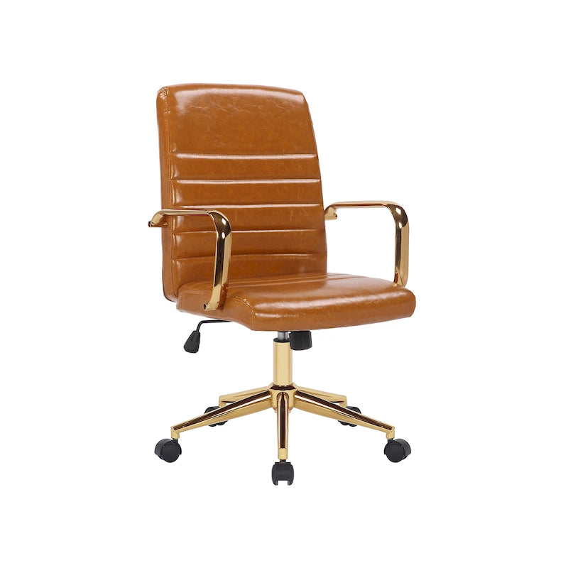 Fauteuil de bureau pivotant, en cuir PU, avec roulettes