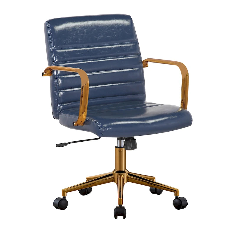 Fauteuil de bureau pivotant, en cuir PU, avec roulettes