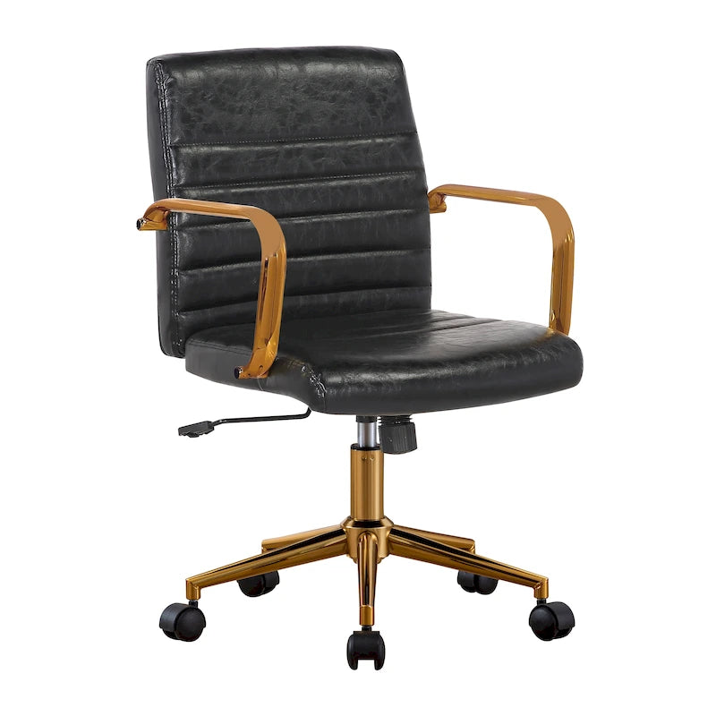 Fauteuil de bureau pivotant, en cuir PU, avec roulettes