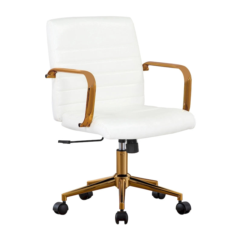 Fauteuil de bureau pivotant, en cuir PU, avec roulettes
