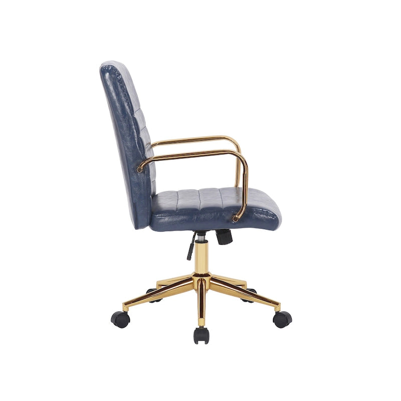 Fauteuil de bureau pivotant, en cuir PU, avec roulettes